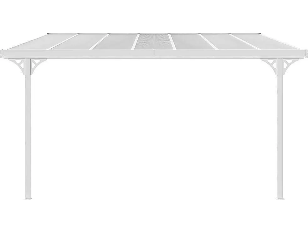 Aanleunende Pergola In Aluminium 13,2 M - Wit - Alvaro