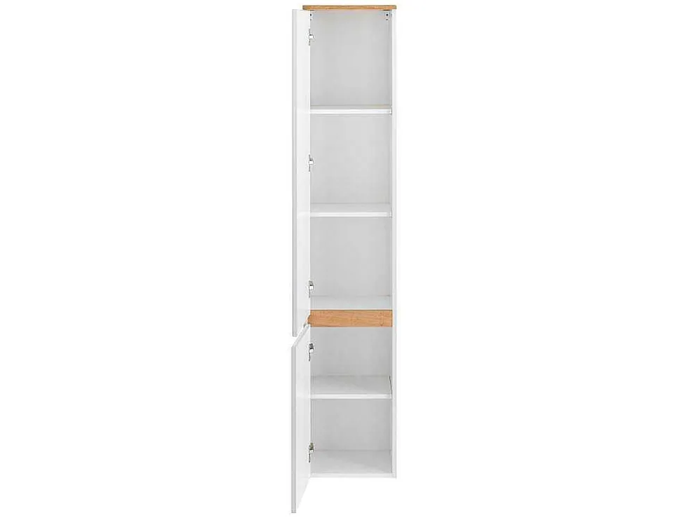 Badkamerkolom Met 5 Planken - Licht Naturel En Wit - Anida