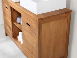 Badkamermeubel Van Acaciahout Met Enkele Wastafel - 130 Cm - Pulukan