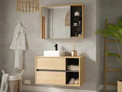 Badkamer Muurkast - Naturel Kleur - 100 Cm - Purnal
