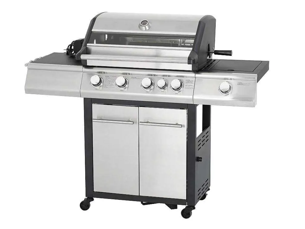 Barbecue Op Gas Met 4 Branders, 1 Rechaud Aan De Zijkant En 1 Grill 148 X 56 X 121 Cm - Roasty