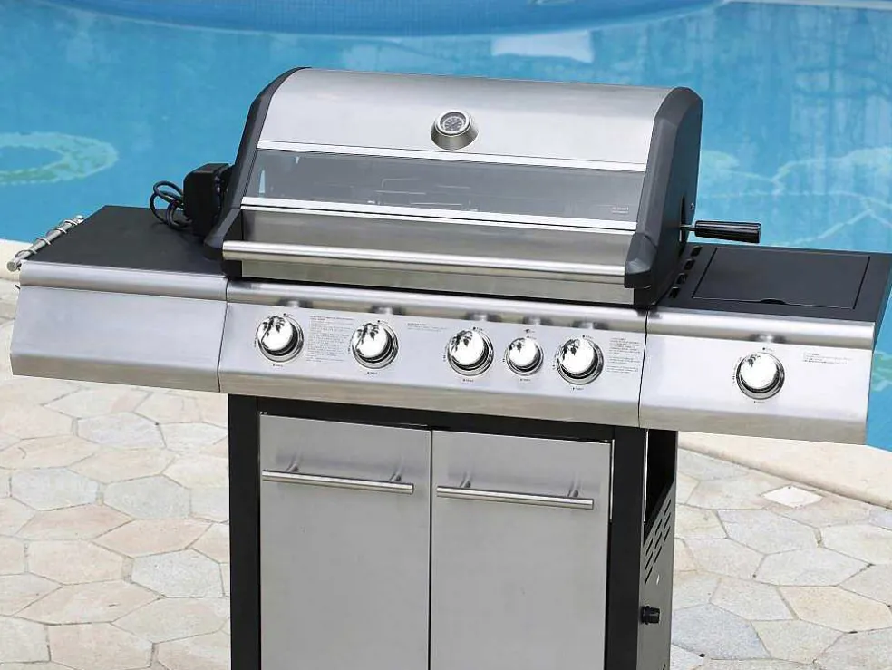 Barbecue Op Gas Met 4 Branders, 1 Rechaud Aan De Zijkant En 1 Grill 148 X 56 X 121 Cm - Roasty