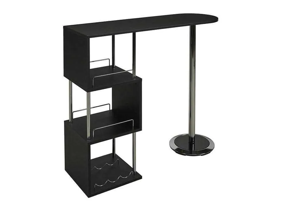 Barmeubel Aliseto - Mdf En Verchoomd Metaal - Zwart