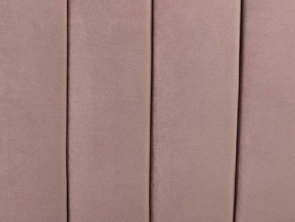 Bed Met Glooiend Hoofdeinde - 140 X 190 Cm - Fluweel - Oud Roze - Sagali