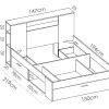 Bed Met Hoofdeinde Met Opbergruimte En Lades - 140 X 190 Cm - Kleur: Wit + Bedbodem + Matras - Leandre