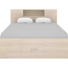Bed Met Hoofdeinde, Opbergruimte En Lades - 160 X 200 Cm - Eikenkleur - Leandre