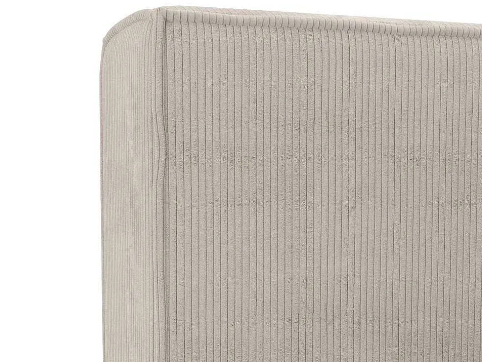 Bed Met Opbergruimte 160 X 200 Cm - Ribfluweel - Beige + Matras - Timano