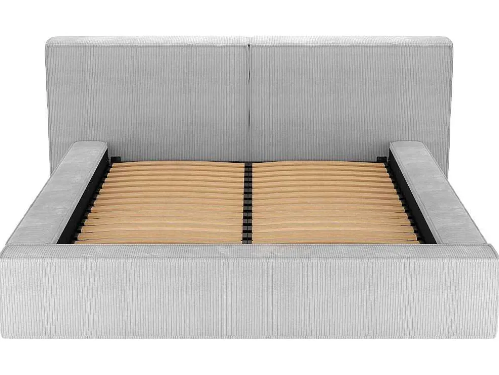 Bed Met Opbergruimte 180 X 200 Cm - Ribfluweel - Lichtgrijs - Timano - Van Pascal Morabito