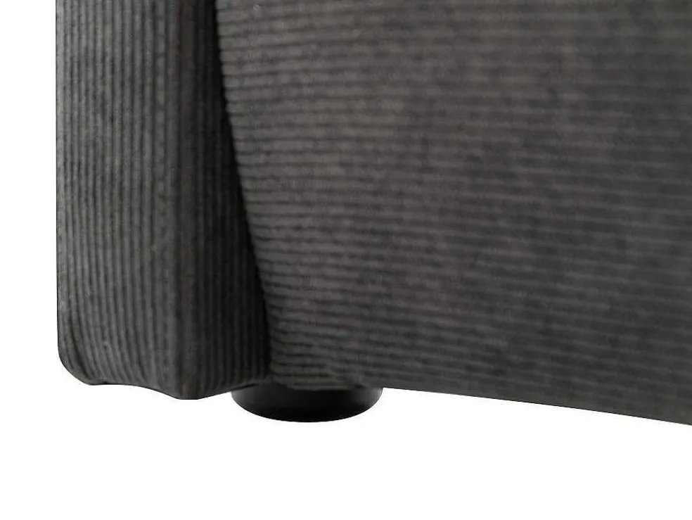 Bed 160 X 200 Cm - Ribfluweel - Antraciet - Sonetri