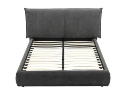Bed 160 X 200 Cm - Ribfluweel - Antraciet - Sonetri