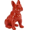 Beeld Van Franse Bulldog - Hars - L. 27 X B. 16 X H. 32 Cm - Rood - Doggo