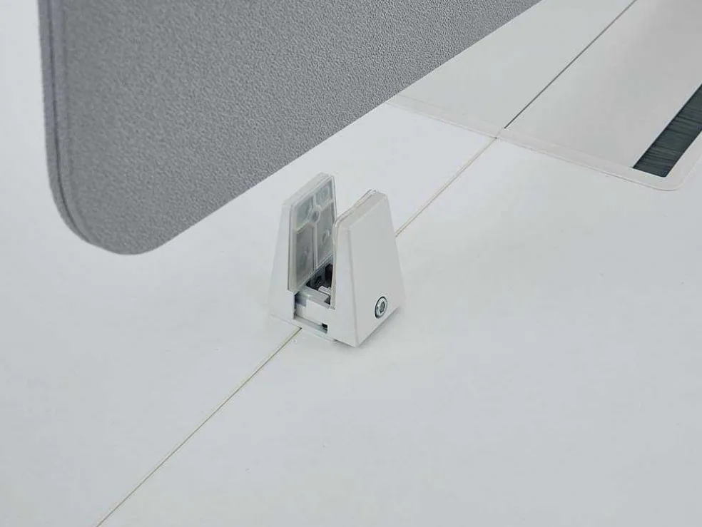 Benchbureau Voor 4 Personen - Wit - L120 Cm - Met Afscheidingen - Downtown