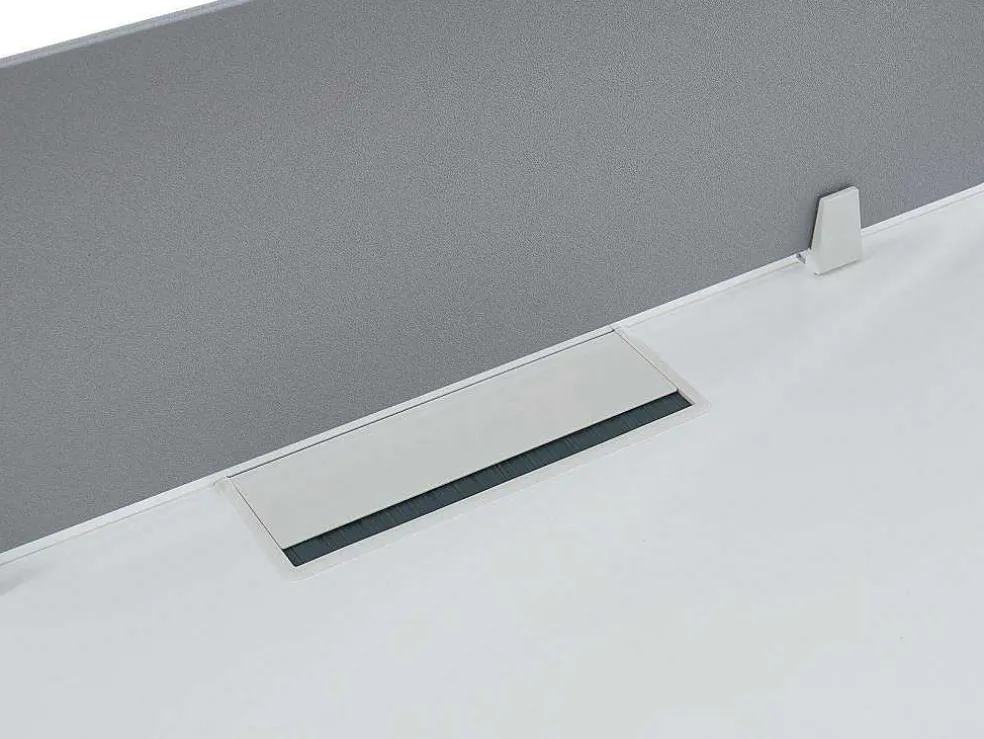 Benchbureau Voor 2 Personen - Wit - L140 Cm - Met Afscheiding - Downtown