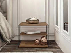 Bijzettafel Met 1 Plank - Licht Naturel En Zwart - Brilena