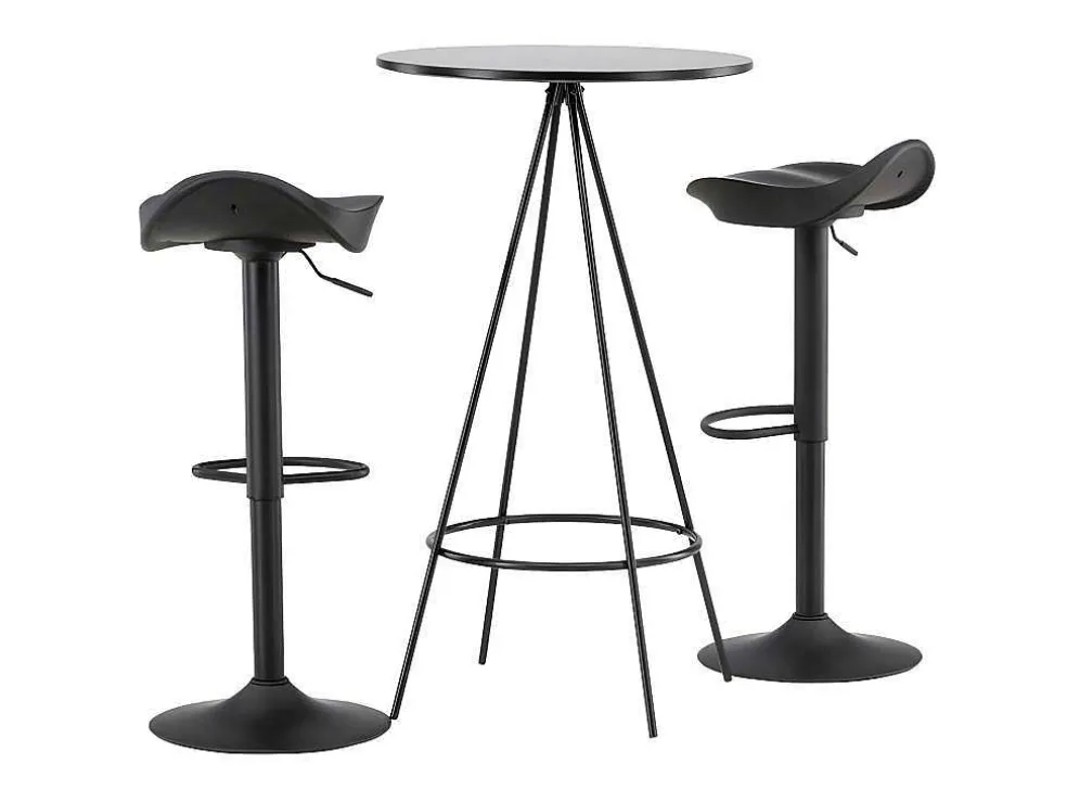Bistro Barmeubelset Bartafel Zwart En 2 Adesto Barstoelen Zwart.