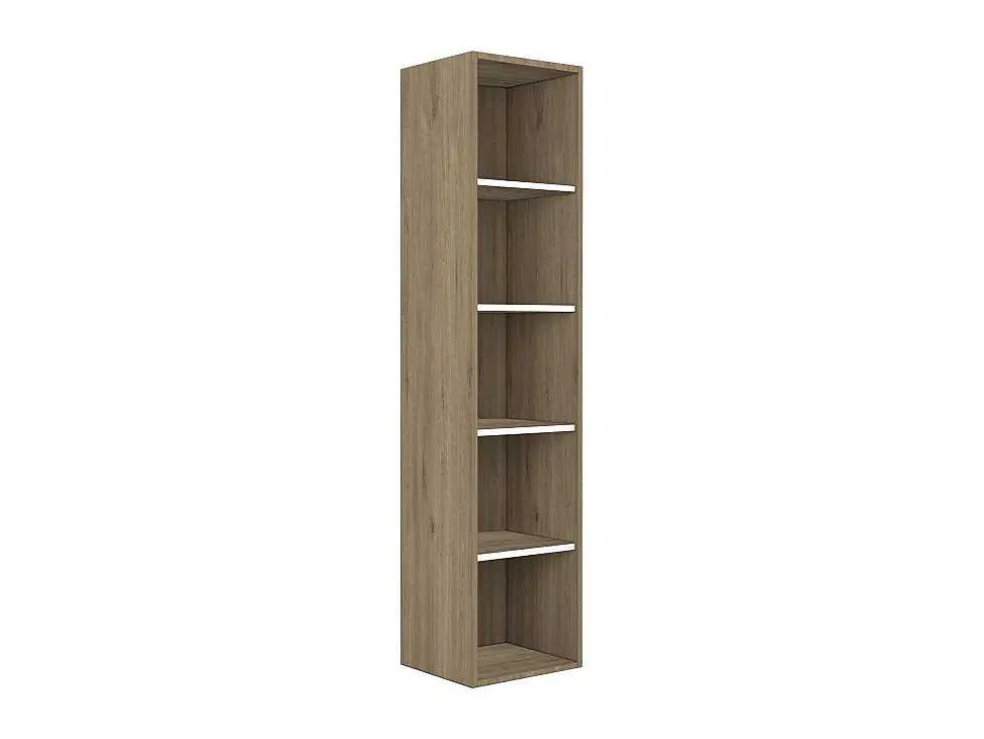 Boekenkast Met 5 Nissen - Licht Naturel En Wit - Najeli