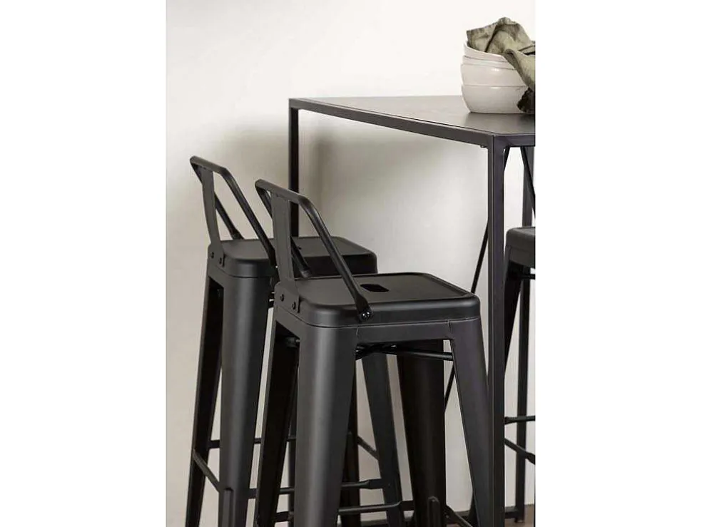 Brea Barmeubelset Bartafel Zwart En 4 Tempe Barstoelen Zwart.