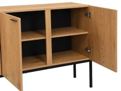 Buffetkast Met 4 Deuren - Licht Naturel En Zwart - Memphis Ii
