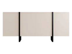 Buffetkast Met 4 Deuren Van Mdf - Beige En Zwart - Luvonia