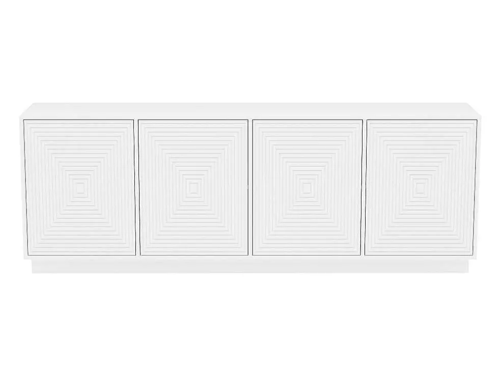 Buffetkast Met 4 Deurtjes Van Mdf - Wit - Mezulia