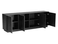 Buffetkast Met 4 Deurtjes Van Mdf - Zwart - Mezulia