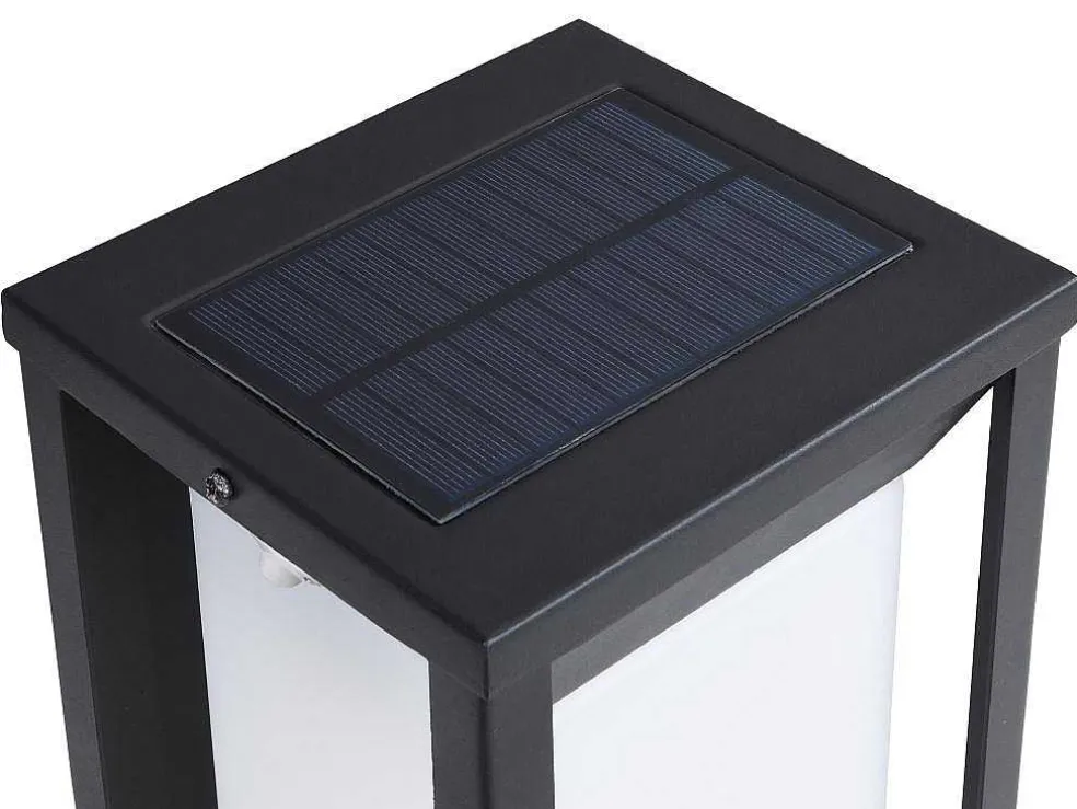 Buitenwandlamp Op Zonne-Energie Met Led - L. 15 X H. 30 Cm - Metaal - Zwart - Fozzano
