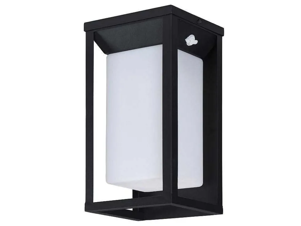 Buitenwandlamp Op Zonne-Energie Met Led - L. 15 X H. 30 Cm - Metaal - Zwart - Fozzano