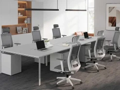 Bureaubank 6 Personen - Wit - L140 Cm - Downtown