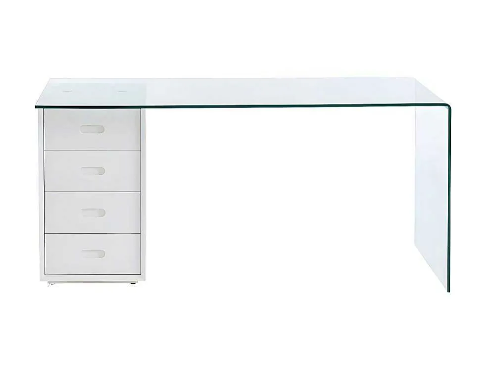 Bureau Muriel Met Opbergruimte - 4 Laden - Gehard Glas & Mdf