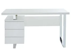 Bureau Mylan Met Opbergruimte - 3 Laden - Mdf Wit Gelakt