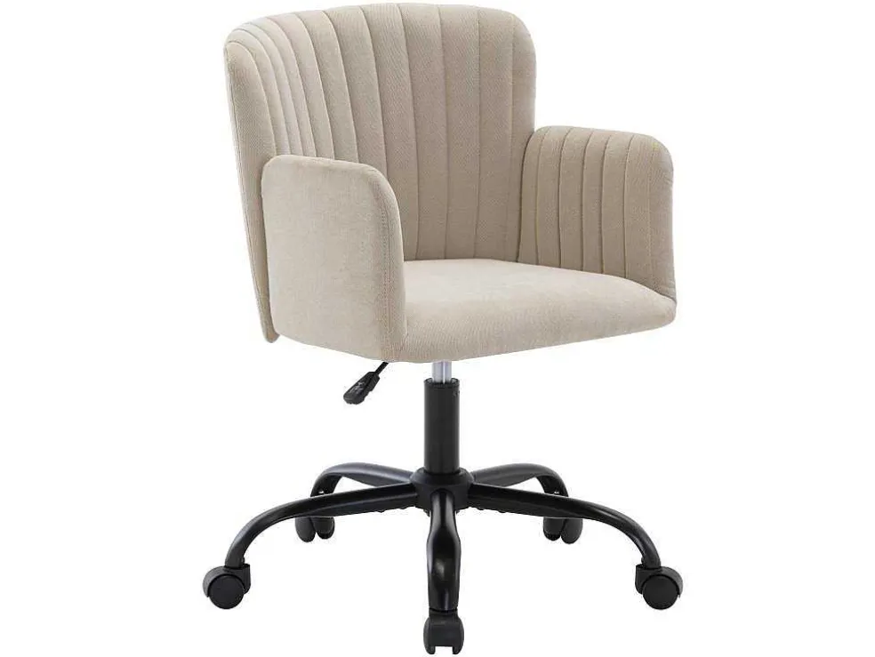 Bureaustoel - Stof - Beige - Verstelbare Hoogte - Toara