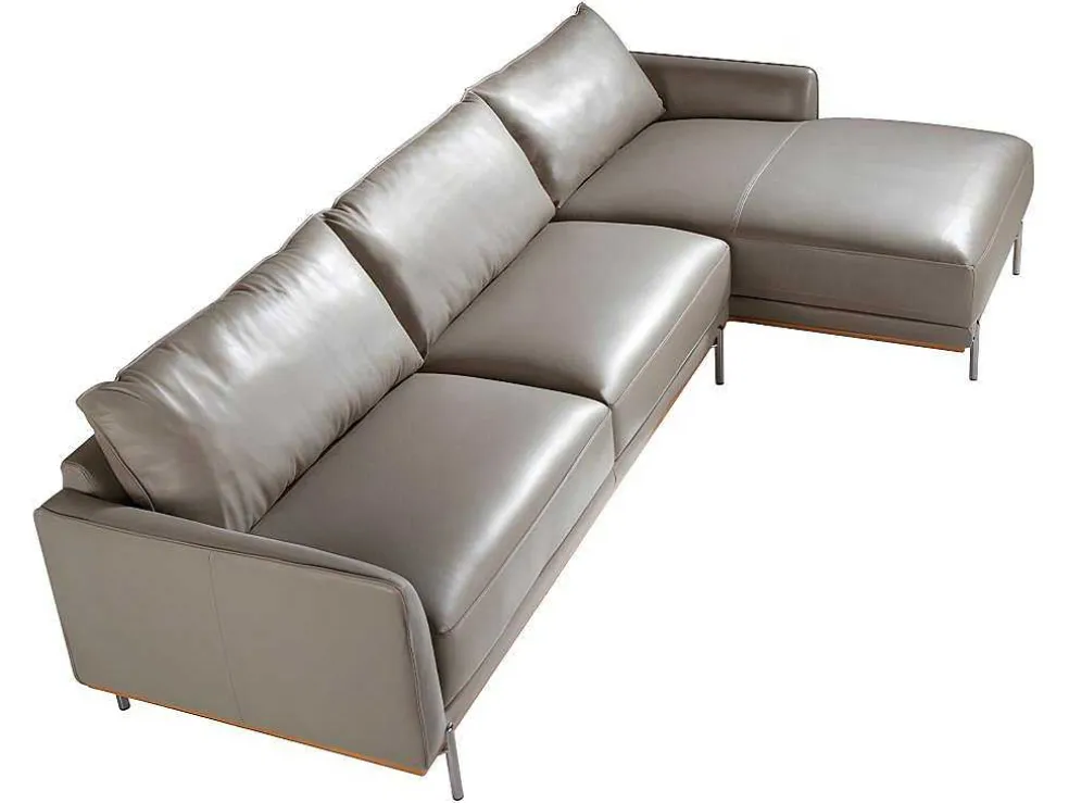 Chaiselongue Bank (R) In Leer En Verdonkerd Staal 6154 Angel Cerda