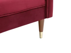 Chaise Longue Rechts Van Bordeaux-Rood Velours Umari