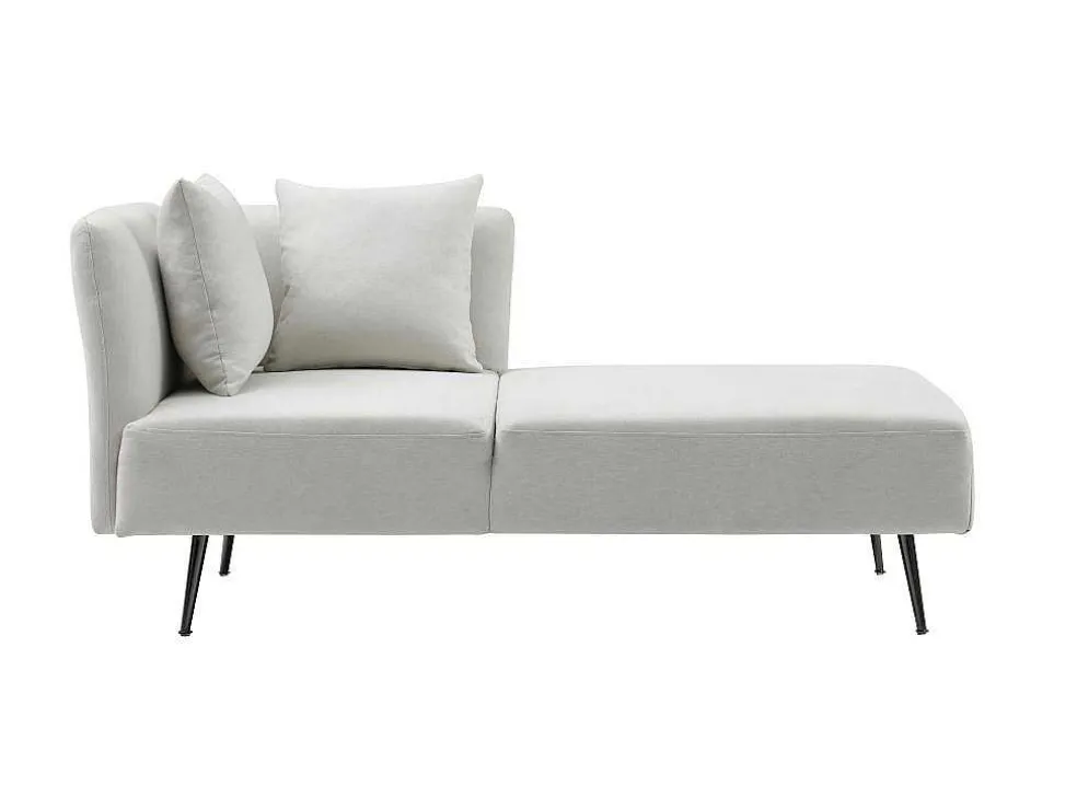 Chaise Longue Rechts Van Cremekleurige Stof Napasa