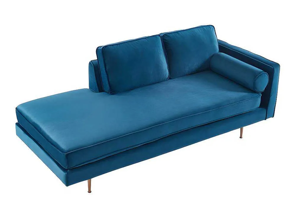 Chaise Longue Van Stof Kahel - Hoek Links - Eendblauw