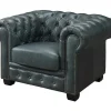 Chesterfield Zitbank 3 + 1 Plaatsen Brenton 100% Buffelleer - Spaans Groen