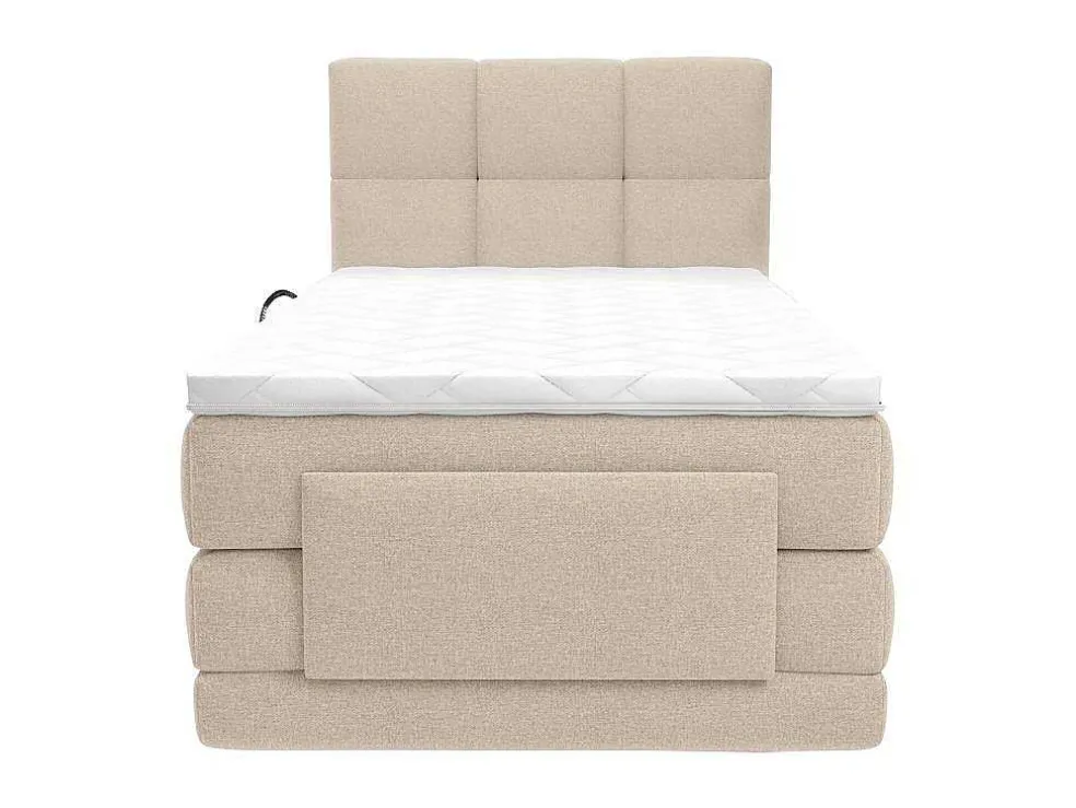 Complete Boxspringset Met Gestoffeerd Hoofdbord Elektrisch Verstelbare Relaxbedbodems Met Matras Met Topmatras 100 X 200 Cm Stoffen Bekleding Beige Lodi Van Palacio