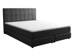 Complete Set Met Boxspring En Hoofdbord + Bedbodem + Matras + Topmatras - 180 X 200 Cm - Fluweel - Donkergrijs - Hida Van Ysmee