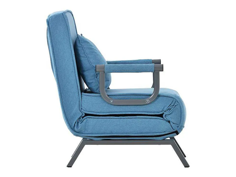 Converteerbare Stoffen Fauteuil - 6-Voudig Verstelbare Rugleuning - Blauw