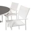 Copacabana Tuinmeubelset Tafel O140Cm En 6 Stoel Santorini Wit, Grijs, Cremekleur.