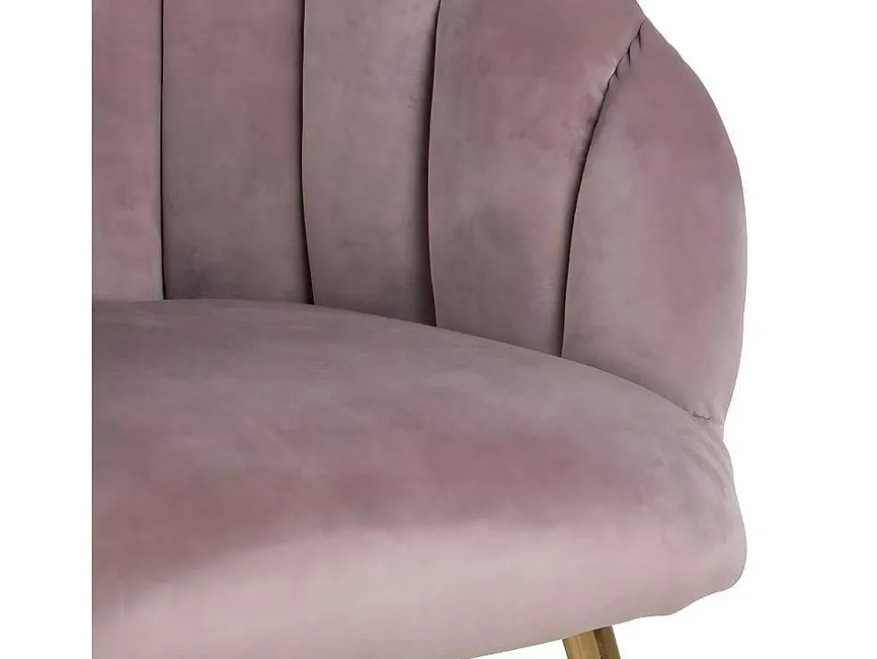 Dany Fauteuil Loungestoel Oudroze, Messingkleurig.