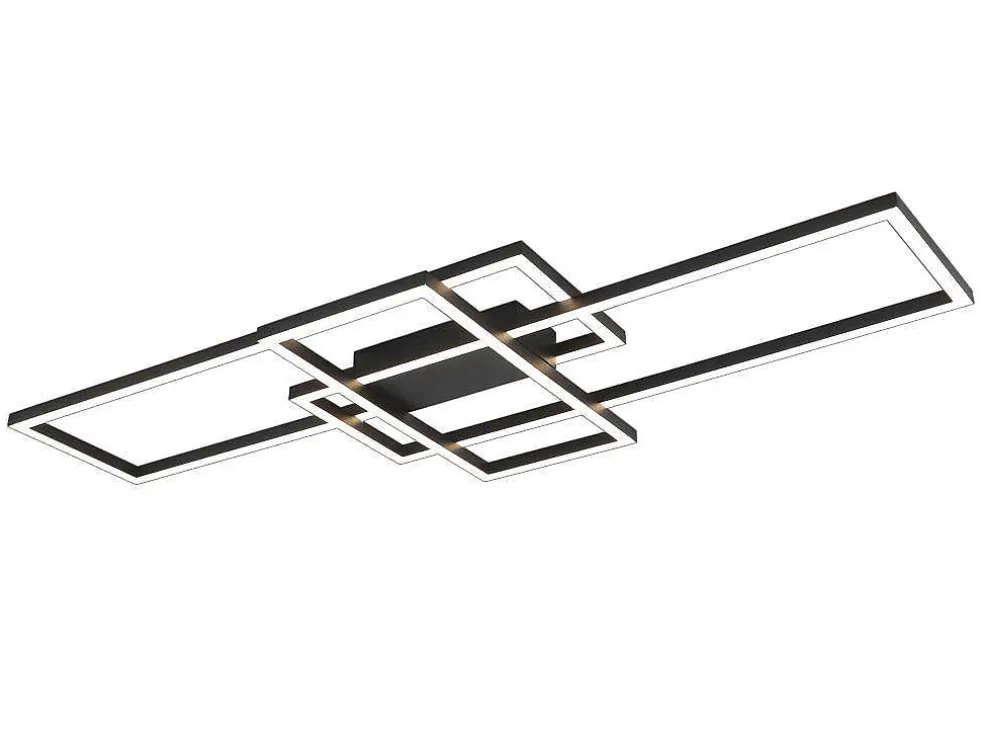 Design-Plafondlamp Met Ledverlichting Van Aluminium En Metaal - L104 X H42 Cm - Zwart - Harlow