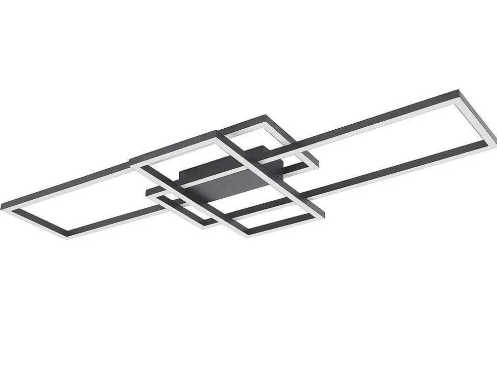Design-Plafondlamp Met Ledverlichting Van Aluminium En Metaal - L104 X H42 Cm - Zwart - Harlow