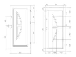 Deur Van Geglazuurd Staal En Inox H.207 X B.100 Cm Antraciet - Links Duwen - Covas