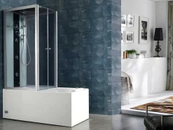 Douche Bad Combinatie Met Massagestralen Daria Van Vertrekt Acrylglas - 75 X 150 X 215 Cm - 30 Micro Jets En 6 Grote Jets
