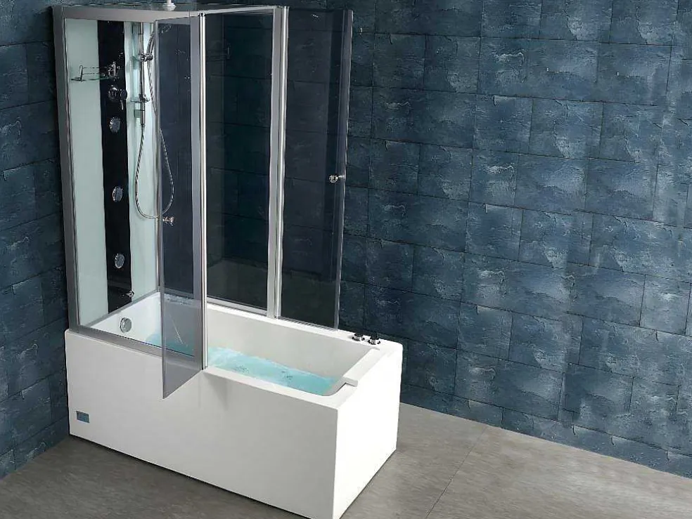 Douche Bad Combinatie Met Massagestralen Daria Van Vertrekt Acrylglas - 75 X 150 X 215 Cm - 30 Micro Jets En 6 Grote Jets