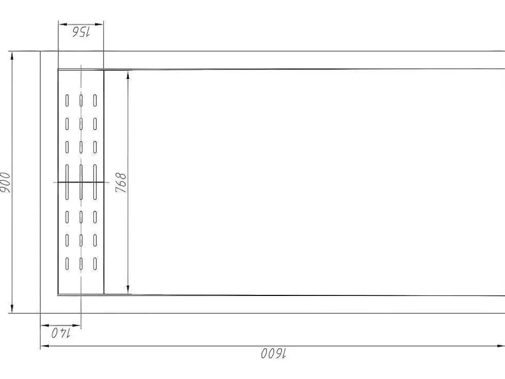Douchebak Lyros Met Sifon Inbegrepen - 1600X900X40Mm - Wit