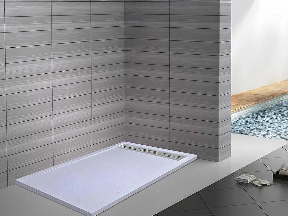 Douchebak Lyros Met Sifon Inbegrepen - 1600X900X40Mm - Wit