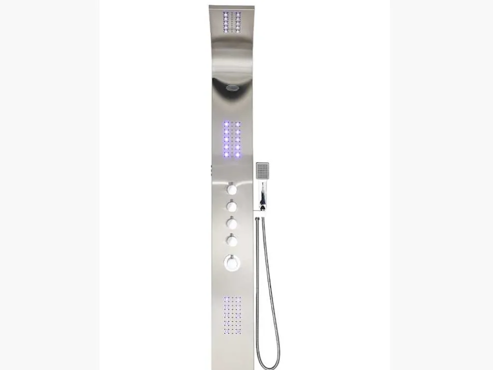 Douchekolom Felicita Met Thermostaatkraan, Balneotherapie En Led-Verlichting - 20*165 Cm