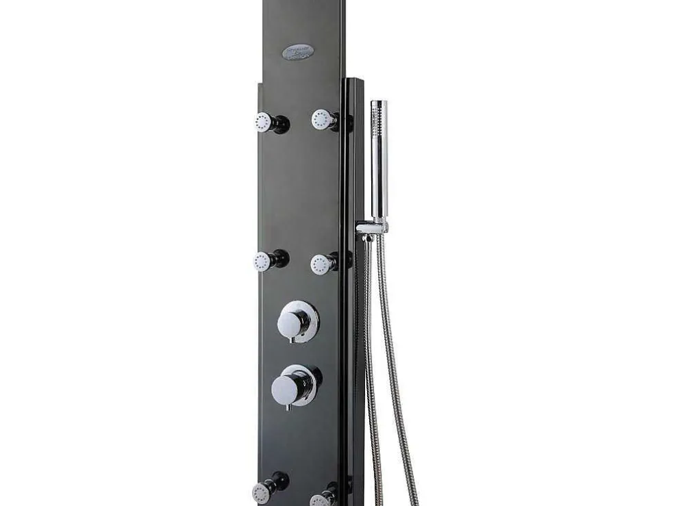 Douchekolom Met Massagestralen Evana - Zwart - 45 X 150 Cm
